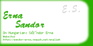 erna sandor business card